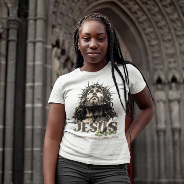 Camiseta Jesus Risen - Cristo artístico (Criador carregado)