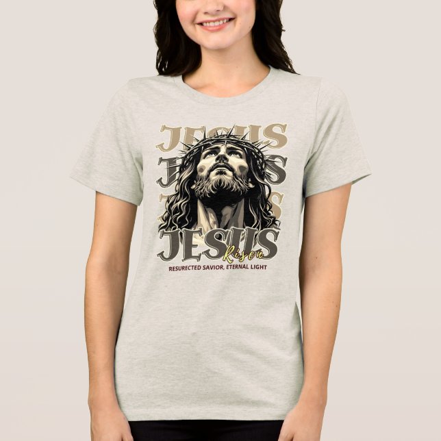 Camiseta Jesus Risen - Cristo artístico (Frente)