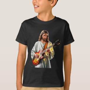 Camiseta Jesus Rocks Com Guitarra - Cristão Engraçado Rocks
