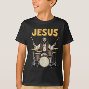 Camiseta Jesus Rocks Música Encantada Christian Drummer Des