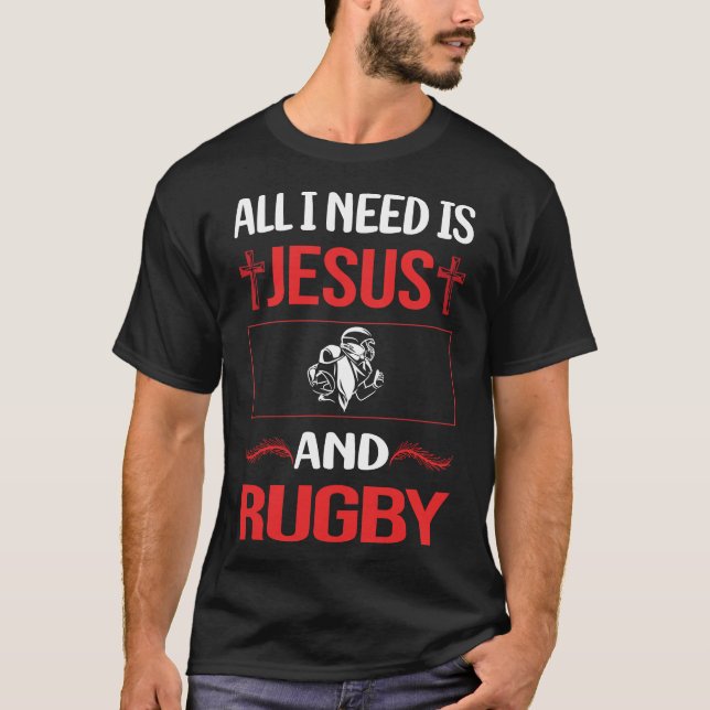 Camiseta Jesus Rugby Engraçado (Frente)