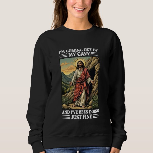 Camiseta Jesus Saindo Da Minha Caverna E Eu Estou Bem (Frente)
