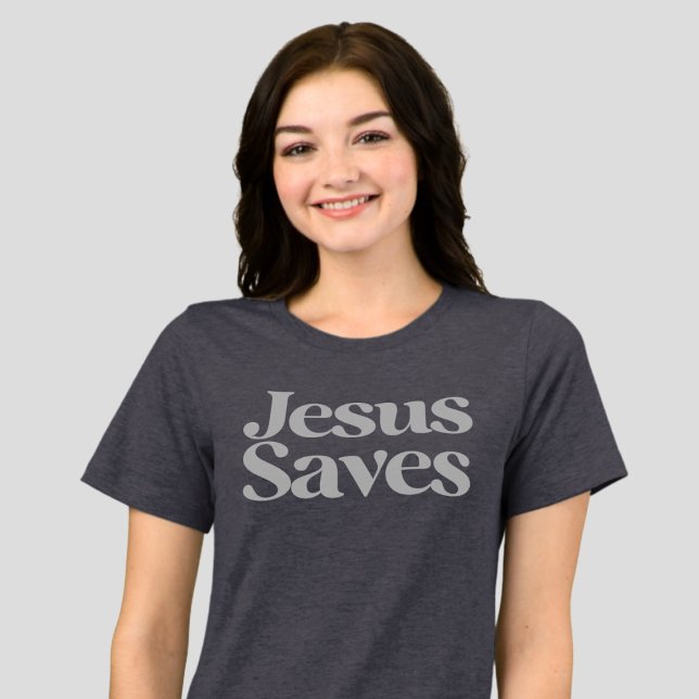 Camiseta Jesus salva a citação de Bíblia inspiradora cristã (Criador carregado)
