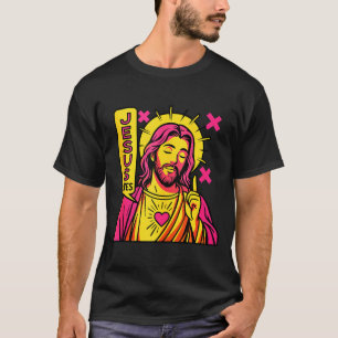 Camiseta Jesus Salva Anime Cristão Sagrado Coração Mangá Po