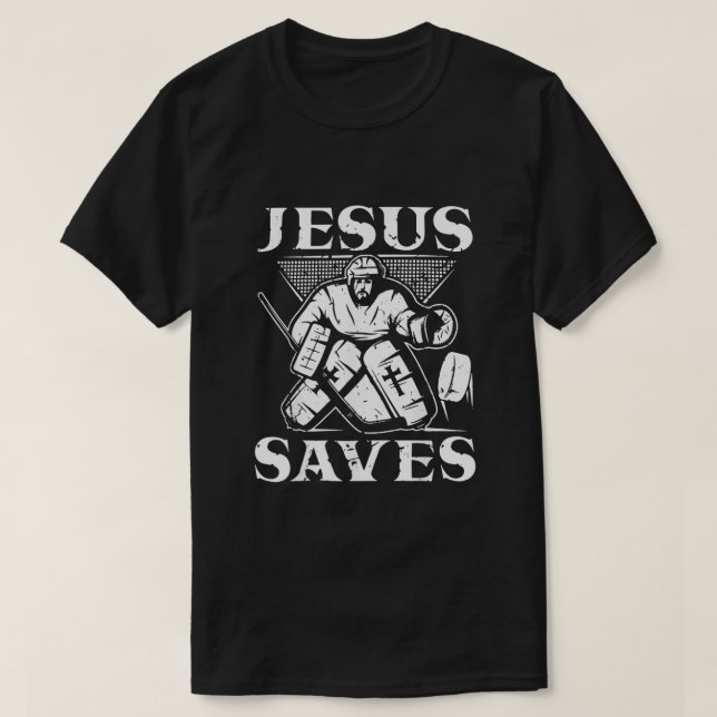 Camiseta Jesus salva atleta da Igreja de Hockey Cristão (Frente do Design)