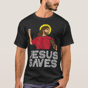Camiseta Jesus salva baseball Deus esportes homens cristãos