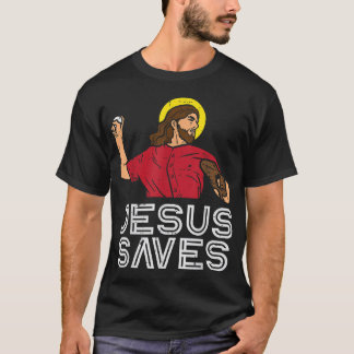 Camiseta Jesus salva baseball Deus esportes homens cristãos