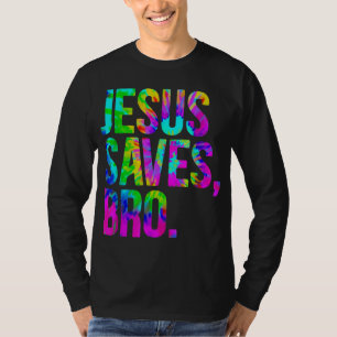 Camiseta Jesus Salva Bro Tie Dye Christian Faith Jesus Love
