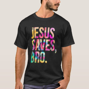 Camiseta Jesus Salva Bro Tie Dye Fé Cristã Jesus Homens