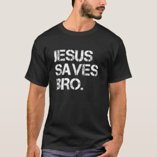 Camiseta Jesus Salva Bro Vintage Engraçado Religião Cristã