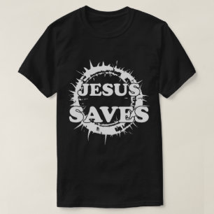 Camiseta Jesus salva com a coroa de cornos