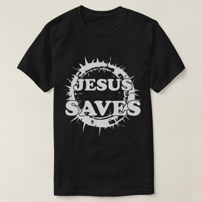 Camiseta Jesus salva com a coroa de cornos (Frente do Design)