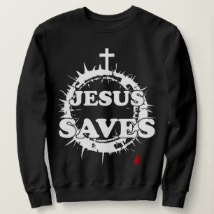 Camiseta Jesus salva com cruz e coroa de cornos
