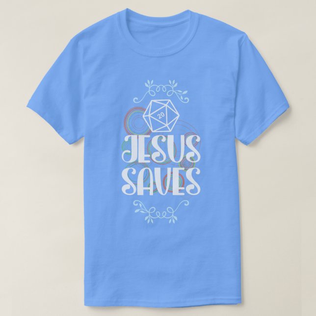 Camiseta Jesus Salva Dice D20 (Frente do Design)