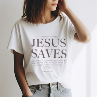 Camiseta Jesus Salva | Estética cristã Unisex Roupa