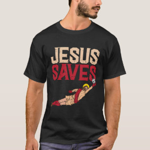 Camiseta Jesus Salva Futebol de Futebol Goalie Esporte Deus