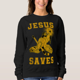 Camiseta Jesus salva golfe de hóquei no gelo esportes Chri 
