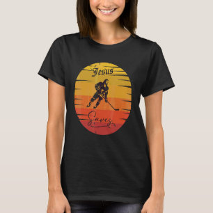 Camiseta Jesus salva Hockey Goal Religião Cristão