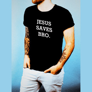 Camiseta Jesus Salva Irmão. Preto