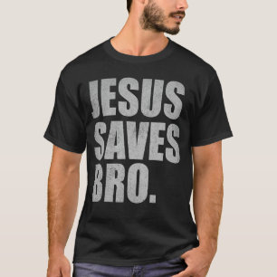 Camiseta Jesus Salva Irmão - Religião Cristã Engraçada Vint