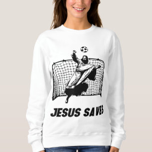 Camiseta Jesus salva Jesus salvando o goleiro do futebol