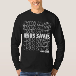 Camiseta Jesus salva João 3 16 Design cristão