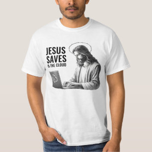 Camiseta Jesus Salva na Nuvem - Meme Engraçado de Jesus
