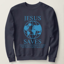 Camiseta Jesus salva o azul escuro do gráfico 90