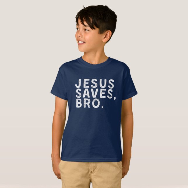 Camiseta Jesus salva o humor de fé (Frente Completa)