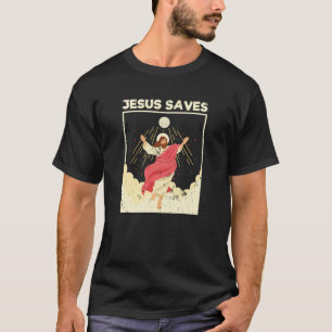 Camiseta Jesus salva o verso da Bíblia de Cristo de voleibo