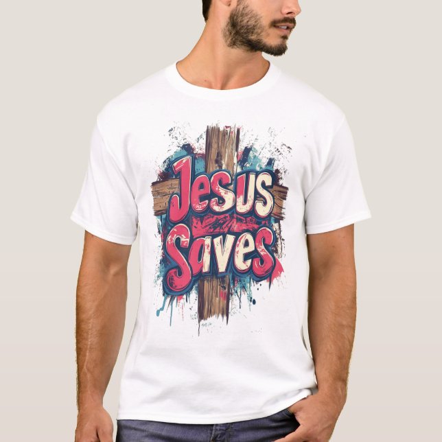 Camiseta Jesus salva: redenção de Grafites (Frente)