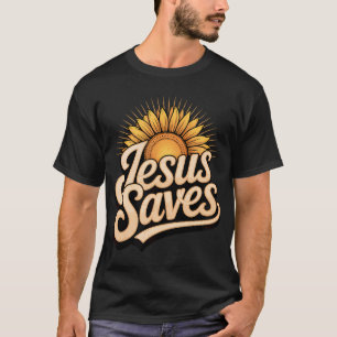 Camiseta Jesus Salva Subtil Girassol Cristão Religioso F