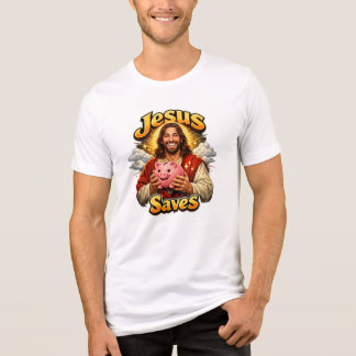 Camiseta Jesus Salva - Vintage Engraçado 