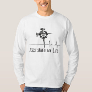 Camiseta Jesus Salvou Minha Vida. Coroa de Thorns e Unhas o