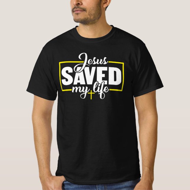 Camiseta Jesus Salvou Minha Vida Fé Cristã (Frente)