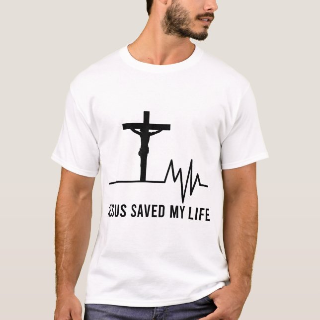 Camiseta Jesus Salvou Minha Vida, Fé da Cruz Cristã (Frente)
