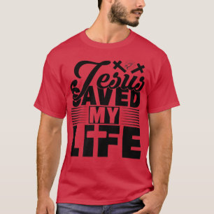 Camiseta Jesus Salvou Minha Vida Homens Cristãos da Família