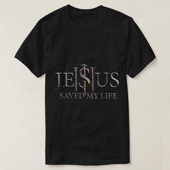 Camiseta Jesus Salvou Minha Vida Religiosa Cristã (Frente do Design)