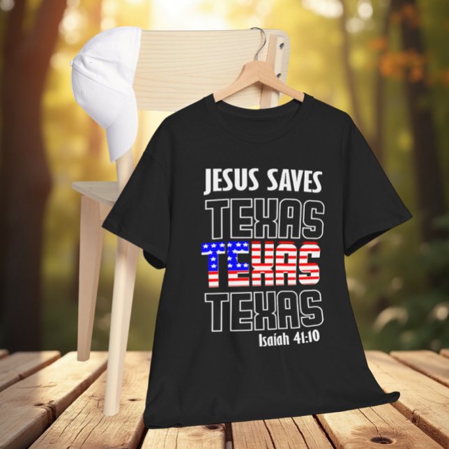 CAMISETA  JESUS SAVES TEXAS USA BIBLE VERSE (Criador carregado)