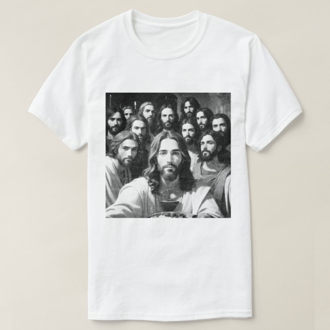 Camiseta Jesus selifica com 12 discípulos (Frente do Design)