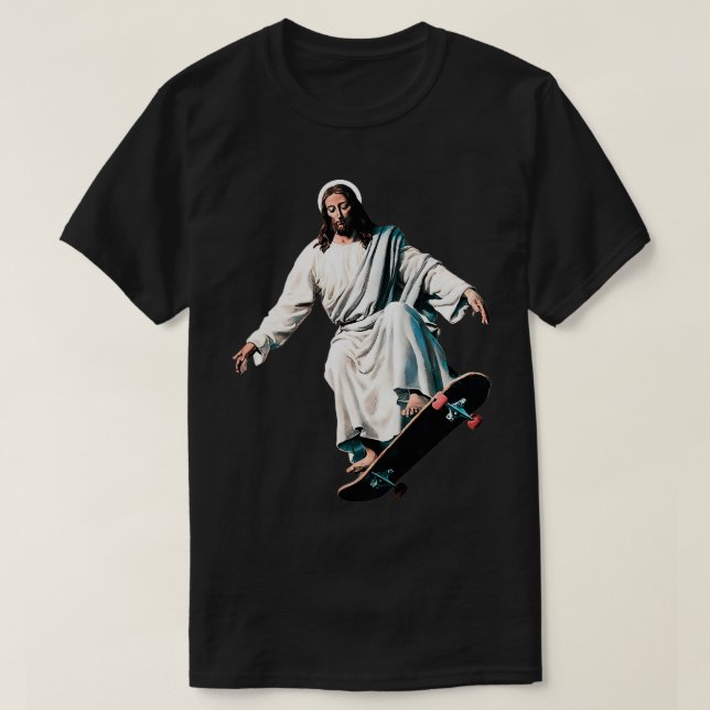 Camiseta Jesus Skate Jesus Skateboard Jesus Skate (Frente do Design)