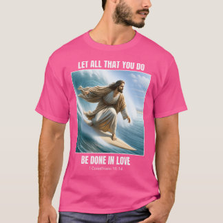 Camiseta Jesus surfando cristão surfando 1 corintianos 16 1