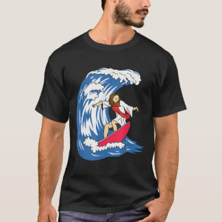Camiseta Jesus surfando Jesus engraçado
