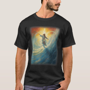 Camiseta Jesus Surfista Onda Celestial Surfando Surf Cristã