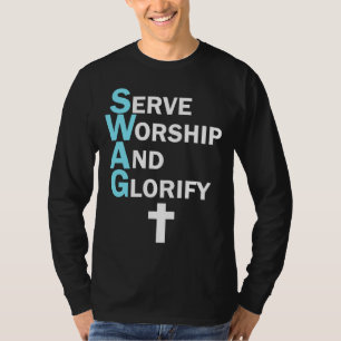Camiseta Jesus SWAG Serve Culto e Glorifica a Religião de F