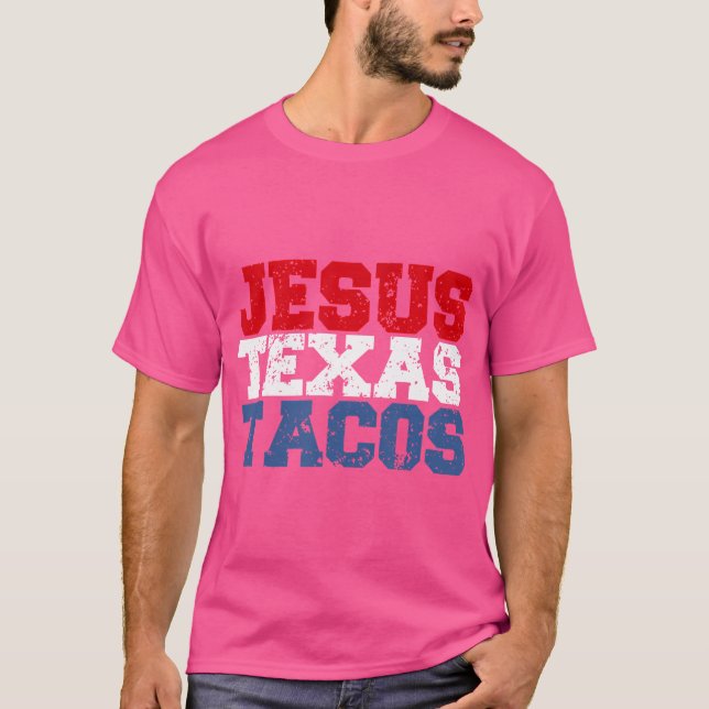 Camiseta Jesus Tacos Tacos Comida Encantada E Dizendo Crist (Frente)