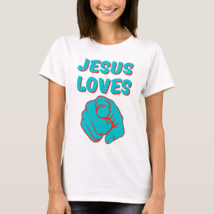 Camiseta Jesus te ama com base em cotas de fé