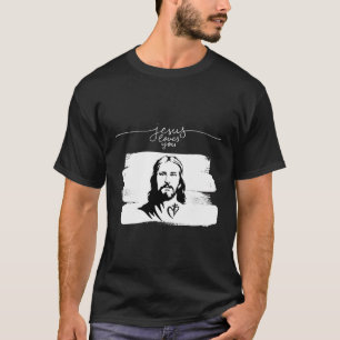 Camiseta Jesus Te Ama E Coração A Fé Cristã Seja