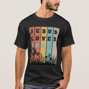 Camiseta Jesus Te Ama Girassol Para Homens