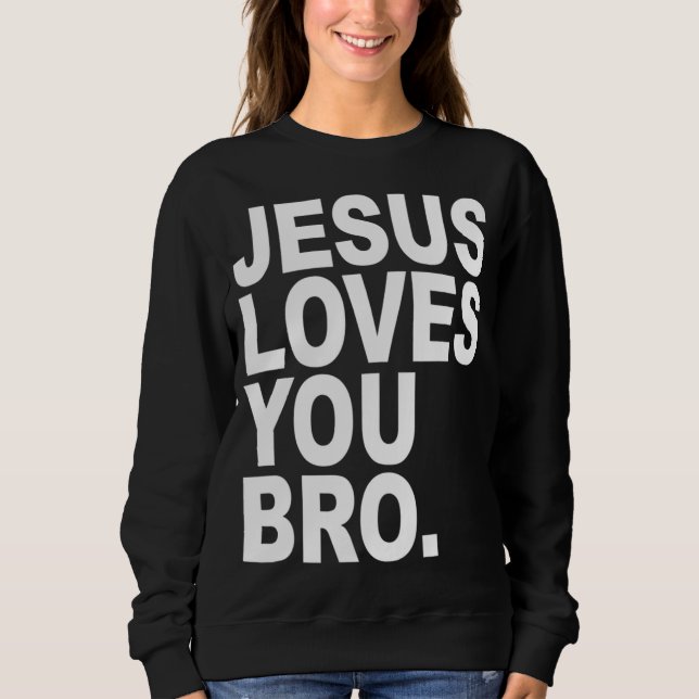 Camiseta Jesus Te Ama Irmão Cristão Negra (Frente)